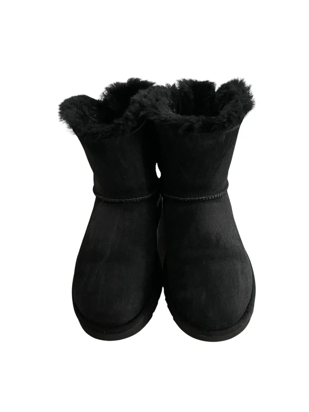 UGG Classic Mini Bailey Bow II Women's Black Short Shearling Boots Size 7